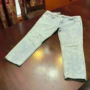 NWT~ASKK NY Light Blue Ripped Distressed Carrot Jean Women size 32~ PRISTINE